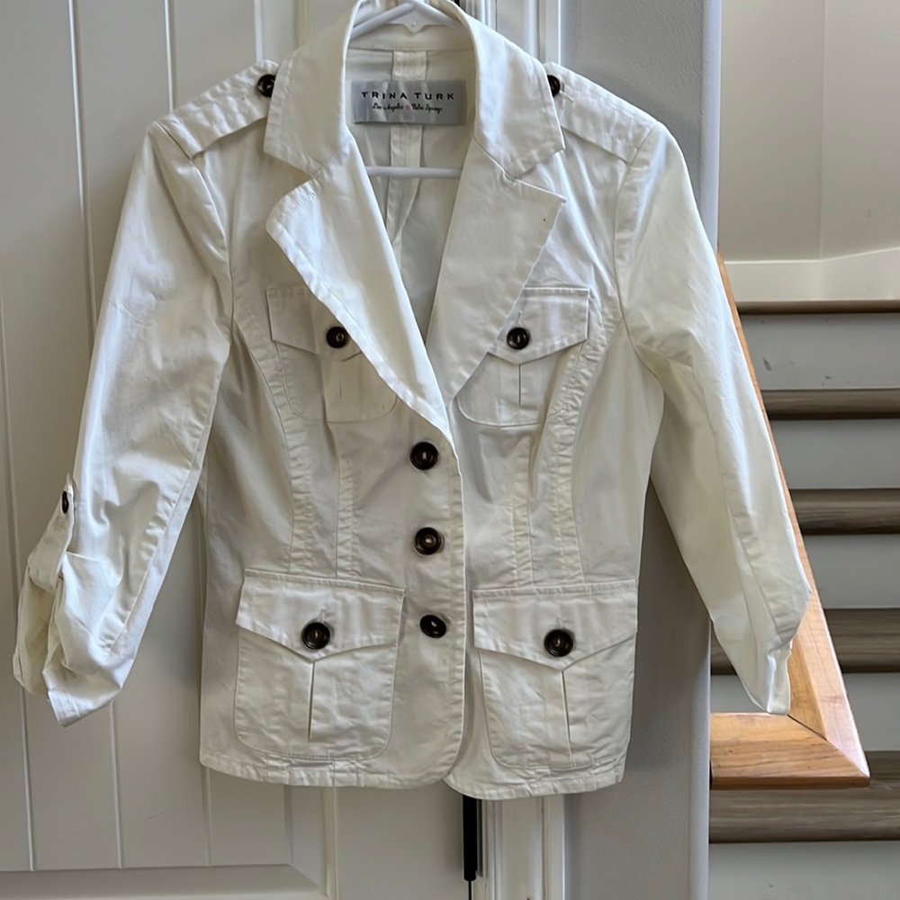 Trina Turk creamy white jacket size small